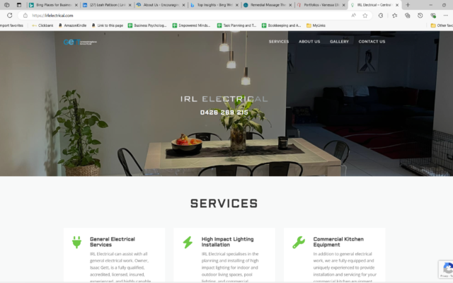 IRL Electrical - a simple and effective 'tradie' website.